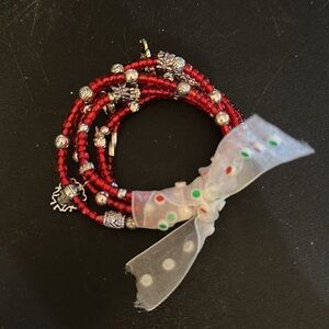 Chic Red Beaded Bracelet Set